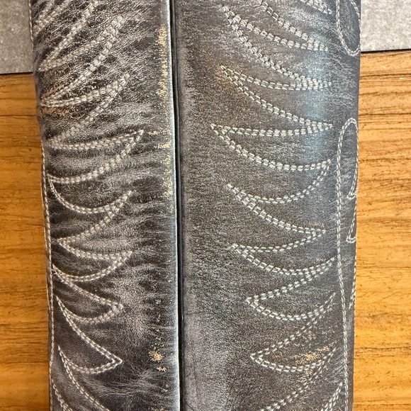 Freebird Misty Ice Tall Black White Gray Western Leather Boots Size 6 - Picture 9 of 16